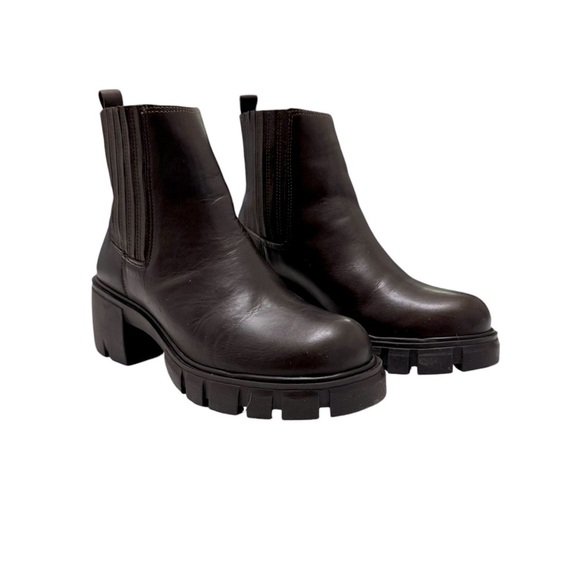 Steve Madden Boots Rankel Brown Leather booties Sz 7.5 - Picture 3 of 10